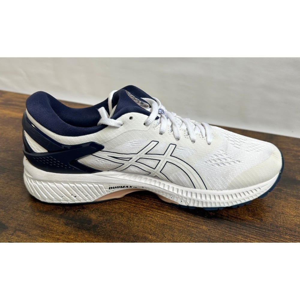 Asics Gel Kayano 26 Womens 9 Running Shoes White Navy Blue Sneaker *No Insoles* - Picture 10 of 15